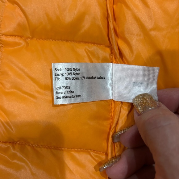 BCBGeneration women’s fitted down filled orange puffer coat size small - Picture 7 of 9